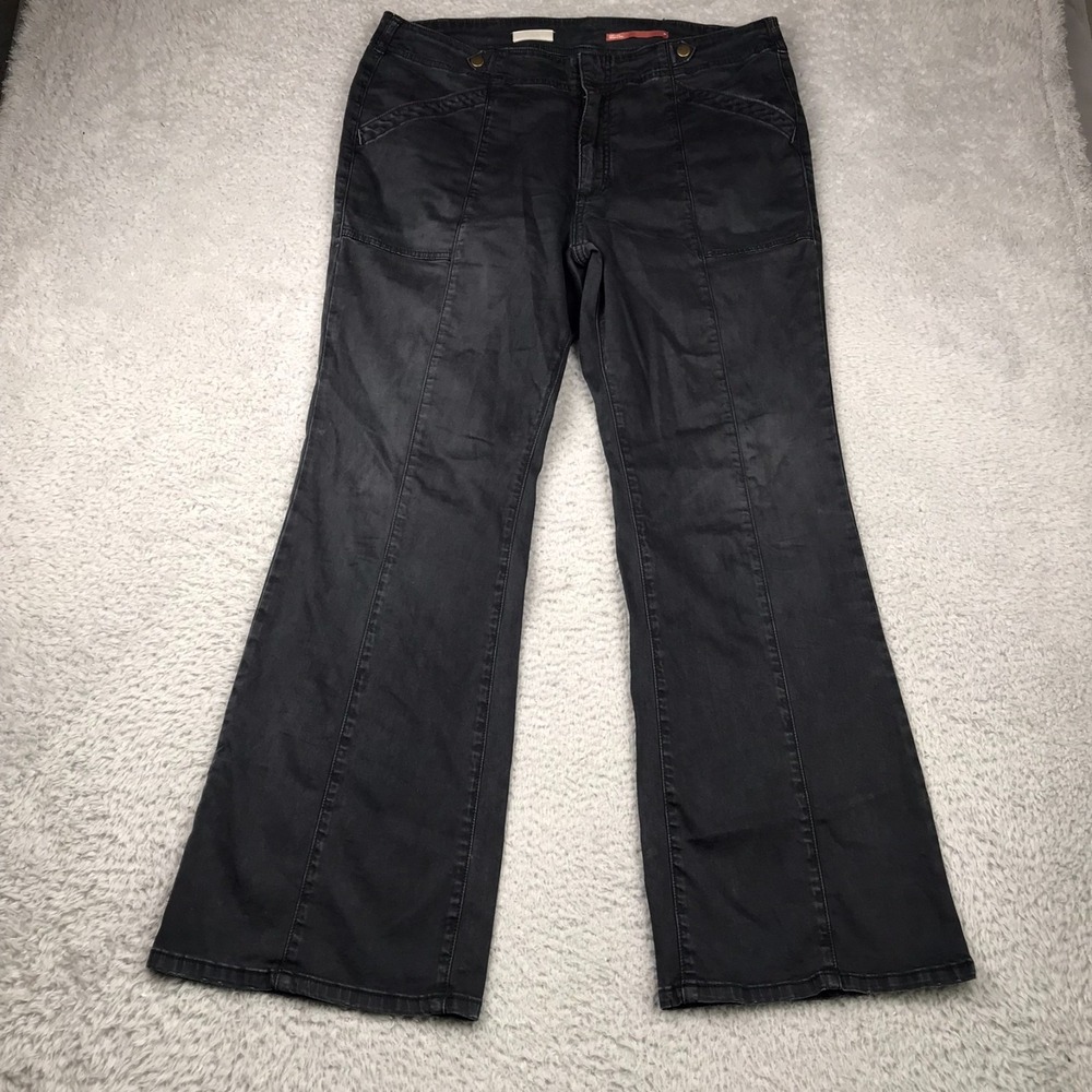 Pilcro Anthropologie Utility Demilune Bootcut Jeans Womens 32 (36x29) Black